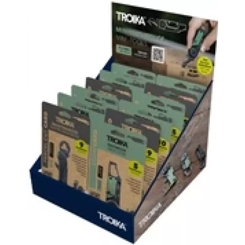 TROIKA Mini Tool Display CD156 — 12 mini daugiafunkcių įrankių rinkinys
