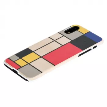 man and wood išmaniojo telefono dėklas iPhone XR — medinis galinis dangtelis, baltas rėmelis