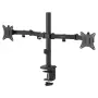Monitoriaus stalo laikiklis SAVIO UM-03 juodas, dvigubas spaustukas, VESA 100x100, palaiko 17–32 col., aukščio/pakrypimo/pasukimo/sukimo reguliavimas