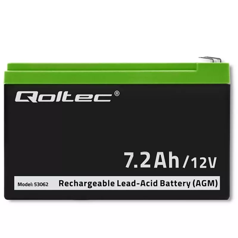 Qoltec 53062 AGM baterija | 12V | 7,2 Ah | maks. 108A