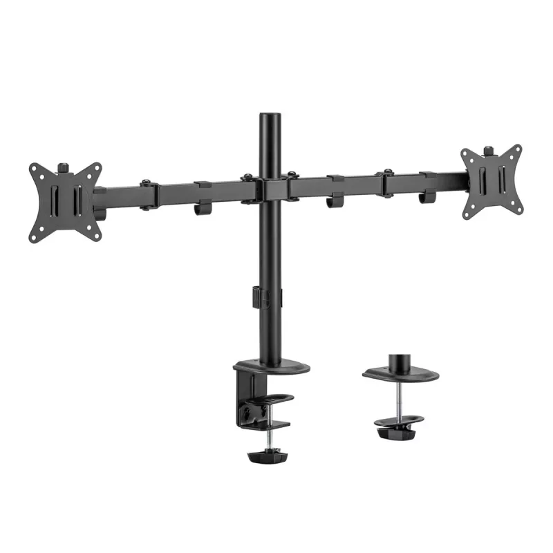 Stalinis laikiklis Maclean 2 monitoriams, VESA 75x75 ir 100x100, 17-32, 2x 9kg, MC-754N