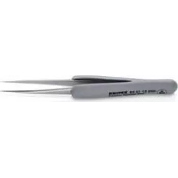 KN 92 21 12 ESD - Preciziniai pincetai su gumuota rankena ESD, 112 mm