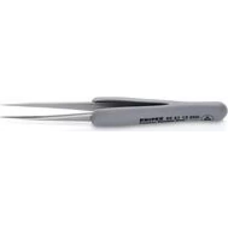 KN 92 21 12 ESD - Preciziniai pincetai su gumuota rankena ESD, 112 mm