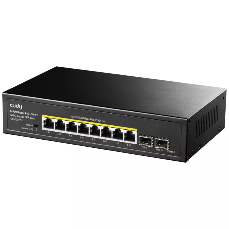 Nevaldomas komutatorius Cudy GS1008PS2 Gigabit Ethernet 8 prievadų PoE