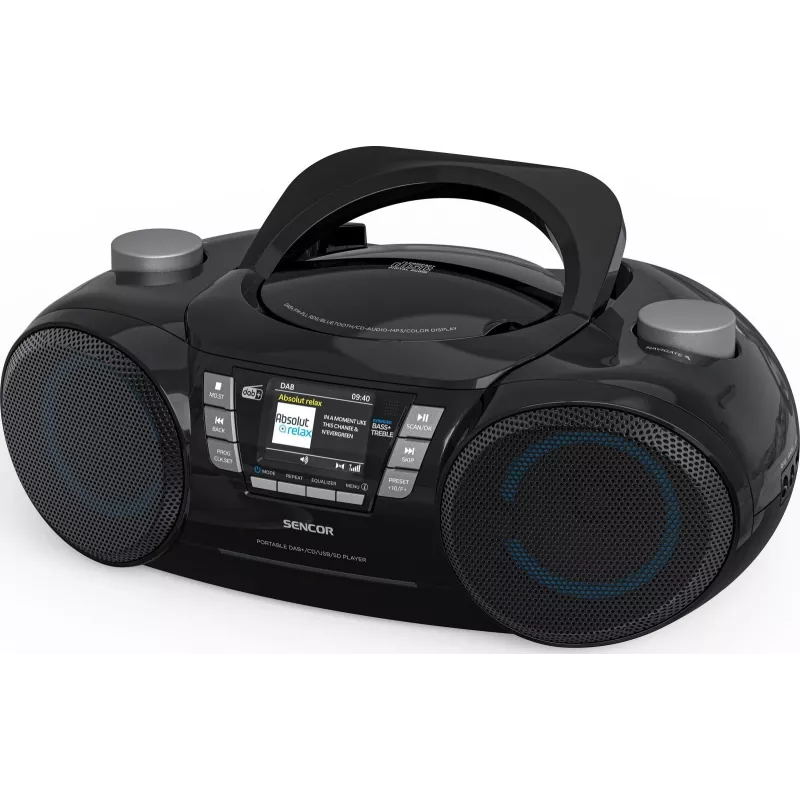 Nešiojamasis DAB+ CD/MP3/USB/SD Bluetooth grotuvas SENCOR SPT 6510DB — DAB+, Bluetooth 5.3, 16 W RMS, CD/USB/SD, 2.4 colio LCD