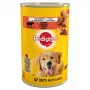 Šlapias šunų maistas Pedigree Beef Adult 400 g skardinė — jautienos skonio, 7,2% baltymų, 3,8% riebalų, 82,5% drėgmės