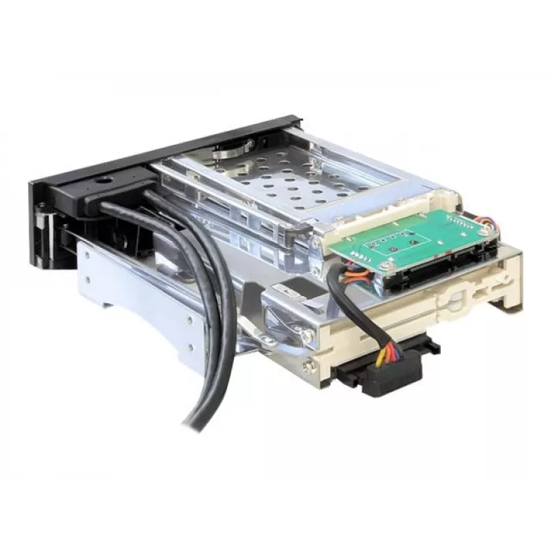 DeLOCK 5,25 mobilus dėklas 1 x 2,5 + 1 x 3,5 SATA HDD + 2 x USB3.0 prievadams - mobilus atminties dėklas - 6,4 cm, 8,9 cm (2.5, 8,90cm (3.5)) (47209)