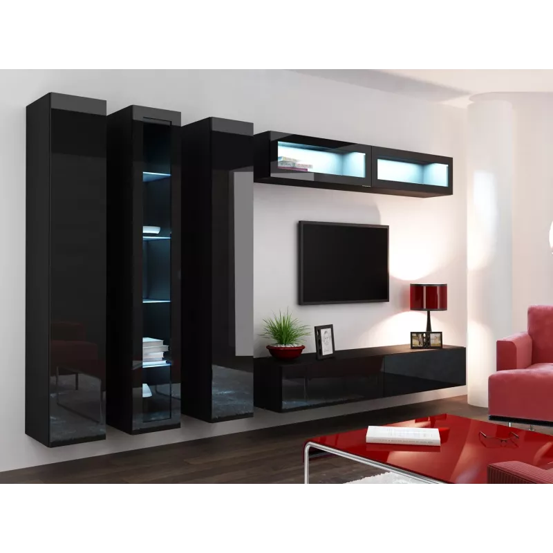 Cama uždara Spintelė VIGO '180' 180/40/30 juodas/juodas blizgus