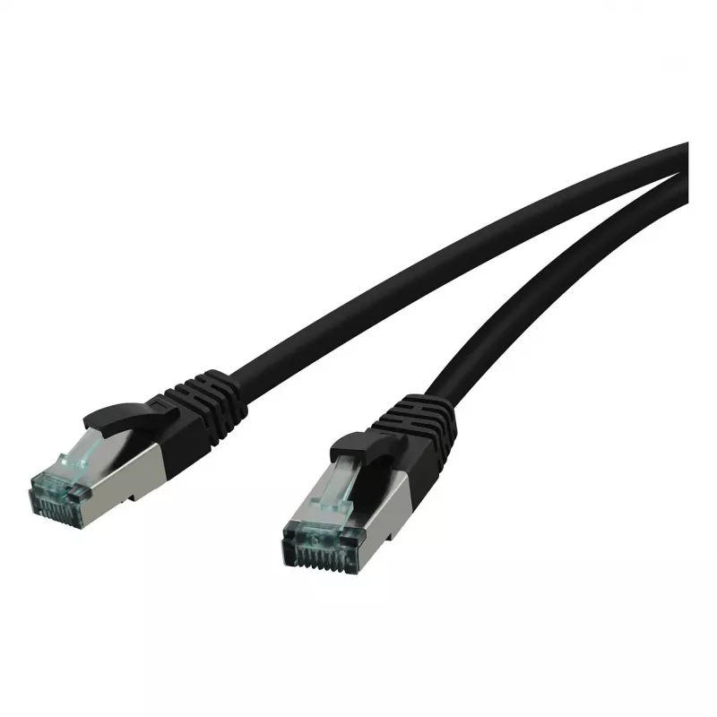 Raudona kat.6a 0,25 m juodas komutacinis kabelis kat.6a S/FTP AWG 27/7, 2xRJ45, juodas, 0,25