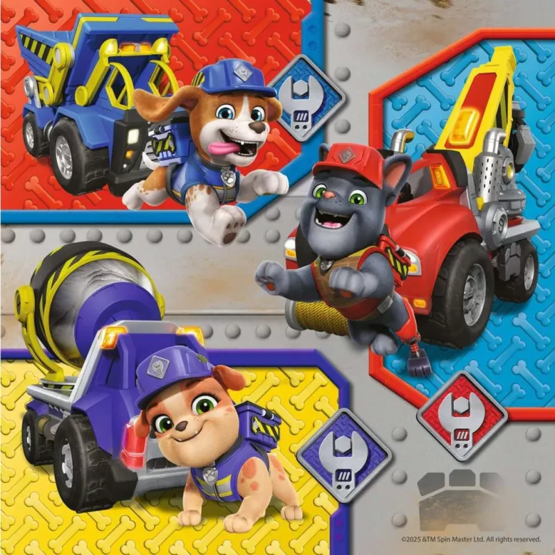 Vaikiškų dėlionių rinkinys Ravensburger Rubble & Crew darbo transporto priemonės — 3 dėlionės × 49 dalys