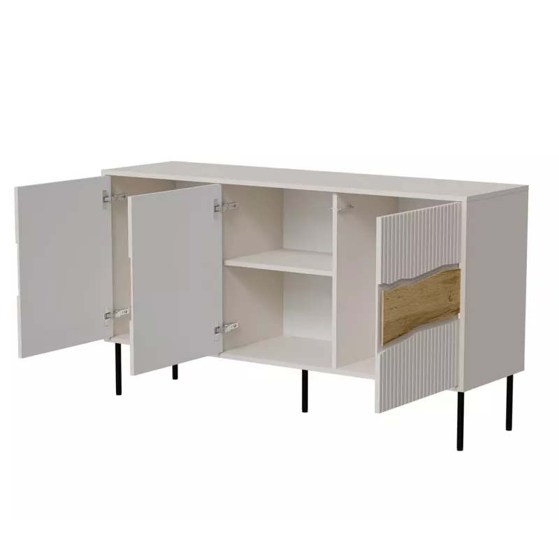 Komoda Cama Meble INSERTO 3D 143,5×40×80 cm — kašmyro apdaila su LED