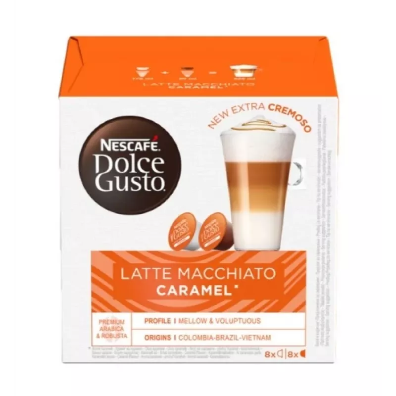Nescafe Dolce Gusto karamelės latte macchiato kava, 16 kapsulių