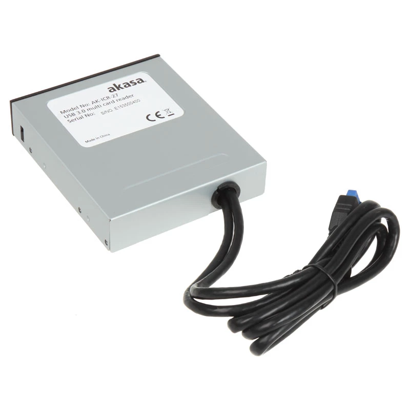 Akasa AK-ICR-27 kortelių skaitytuvas USB 3.2 Gen 1 (3.1 Gen 1) Vidinis Juoda, Pilka
