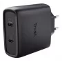 Trust Maxo 65W 2 prievadų USB-C GaN įkroviklis, greitas įkrovimas, juodas