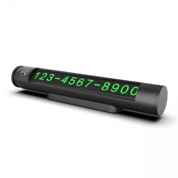 Laikina automobilio stovėjimo kortelė Tellur TLL171251 — metalinė juoda, rodo du telefono numerius