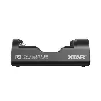Baterijų įkroviklis XTAR 4 lizdų AA/AAA (Li-ion, NiMH) USB-C, LED indikatoriai, juodas