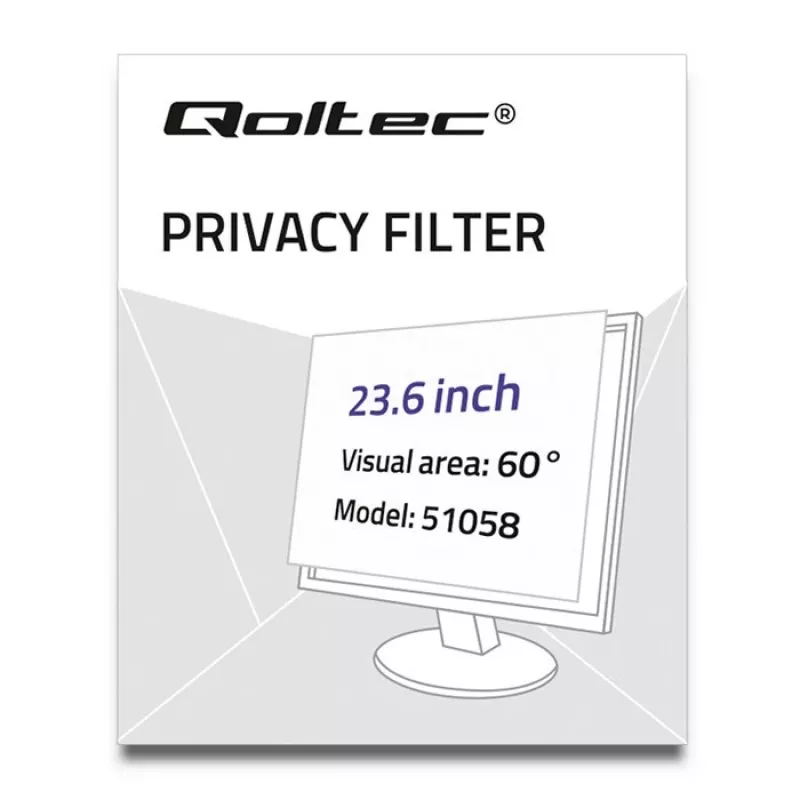 Ekrano privatumo filtras Qoltec 51058 59,9 cm (23,6 col.) monitoriui