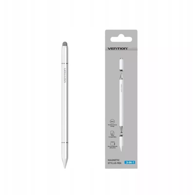 Stilius Vention KQLW0 3-in-1 magnetinis aliuminio lydinio, baltas, 18,2 g