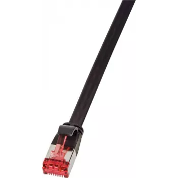Logilink SlimLine - jungiamasis kabelis - RJ-45 (M) į RJ-45 (M) - 3 m - U/FTP, PiMF - CAT 6 - liejinis, plokščias, su apsauga nuo užkabinimo - juoda (CF2063S)