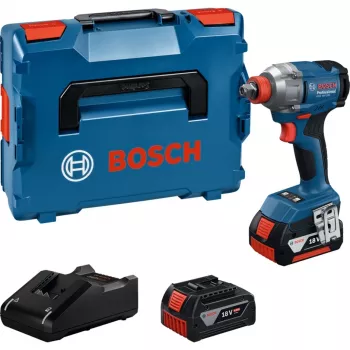 Akumuliatorinis smūginis veržliaraktis GDX 18V-285 Professional, 18 voltų (mėlynas, 2 ličio jonų baterijos 4,0 Ah, L-BOXX dėkle)