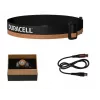 Priekinė lemputė Duracell DH1500R — juoda/oranžinė, įkraunama, laisvas rankas apšvietimas