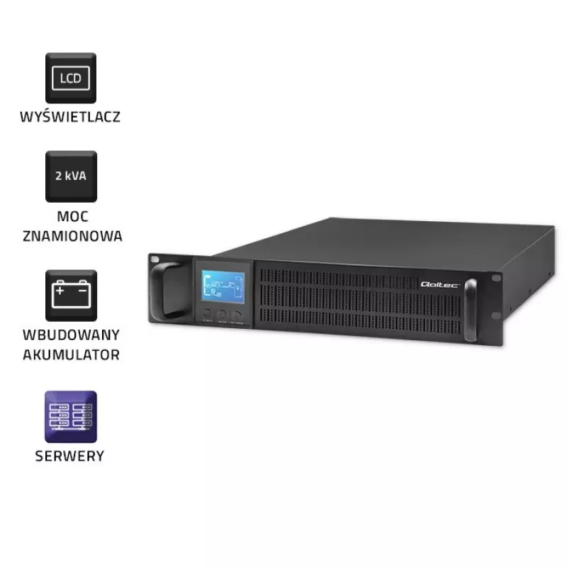 UPS QOLTEC 53946 Line Interactive 2 kVA nepertraukiamo maitinimo šaltinis