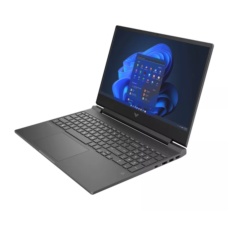 Nešiojamasis kompiuteris HP Victus 15-fb3040nw — 15,6 col. FHD 144 Hz, AMD Ryzen 7 7445HS, 16 GB DDR4 3200 MHz, 512 GB SSD, NVIDIA GeForce RTX 4050 6 GB, FreeDOS, angliška klaviatūra