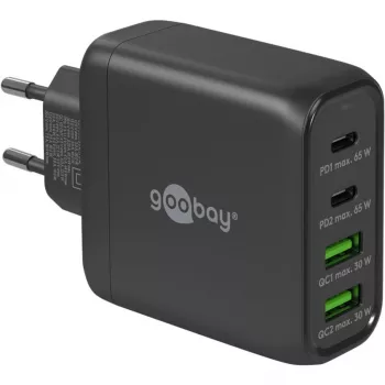 Goobay 64817 Įkroviklis mobiliesiems įrenginiams, ausinėms - išmaniesiems telefonams - planšetėms Juodas AC Greitas įkrovimas Vidaus (64817)