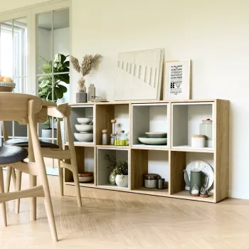 Knygų spinta Top e shop MALAX 2X4 SONOMA, Sonoma ąžuolas, 8 lentynos, 1470×300×750 mm