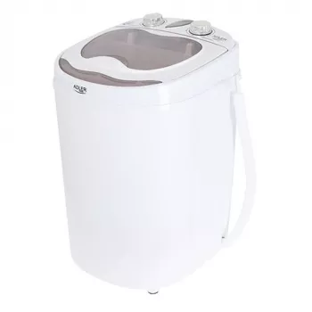 Viršutinio įkrovimo skalbimo mašina Adler AD 8055, nešiojama 3 kg talpa, kreminė, sukamoji valdymo rankenėlė, 150 W