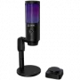 LORGAR SMP40, RGB mikrofonas su išoriniu nutildymo mygtuku ir metaliniu stovu, juodas