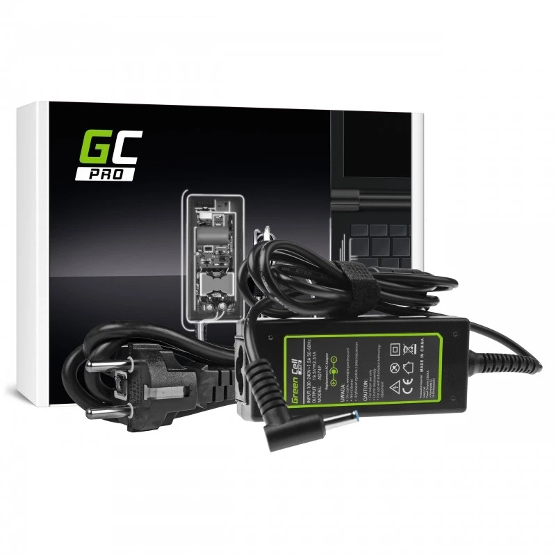 AC-to-DC nešiojamojo kompiuterio maitinimo adapteris Green Cell AD74P 45W 19.5V 2.31A vidaus, juodas