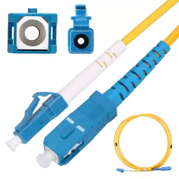 Extralink šviesolaidinis pataisinis kabelis LC/UPC į SC/UPC, vienmodis G.652D, simpleksinis, 3 mm apvalkalas, 2 m