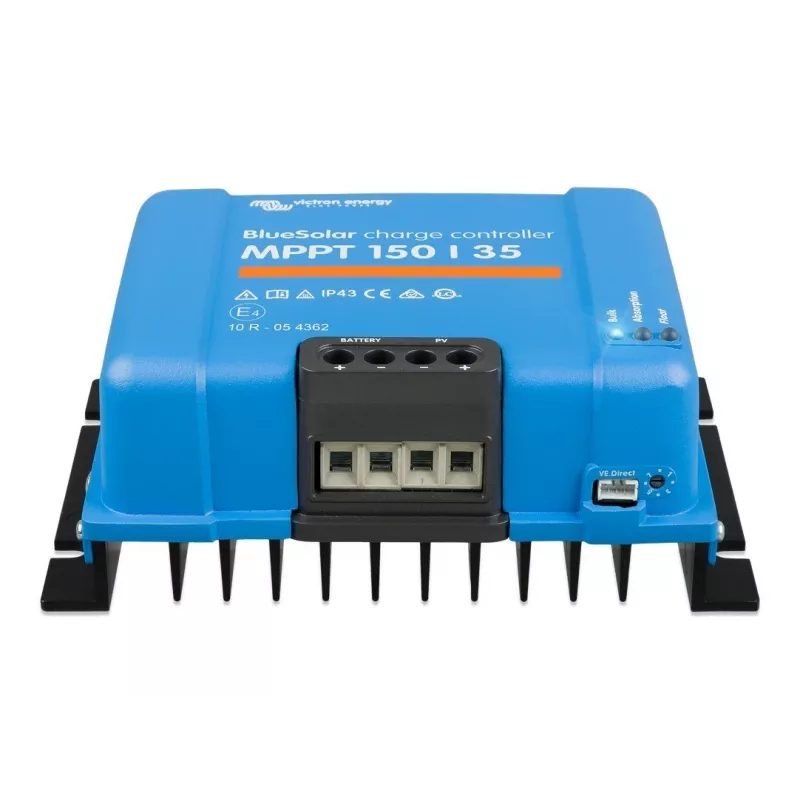 MPPT saulės įkrovos valdiklis BlueSolar 150/35 — 150 V PV įvestis, 35 A įkrovimo srovė