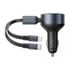 Automobilinis įkroviklis Vention FFOB0 30W su USB-C į Lightning laidu, 30 W galia iPhone įkrovimui