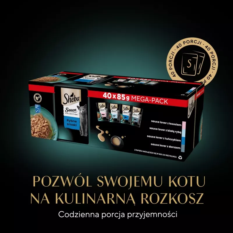 SHEBA Sauce Collection Fish flavors collection - šlapias kačių maistas - 40x85 g