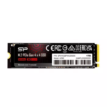 M.2 NVMe SSD Silicon Power UD90 1 TB PCIe 4.0, skaitymas 4800 MB/s, rašymas 4200 MB/s, 3D NAND, NVMe 1.4