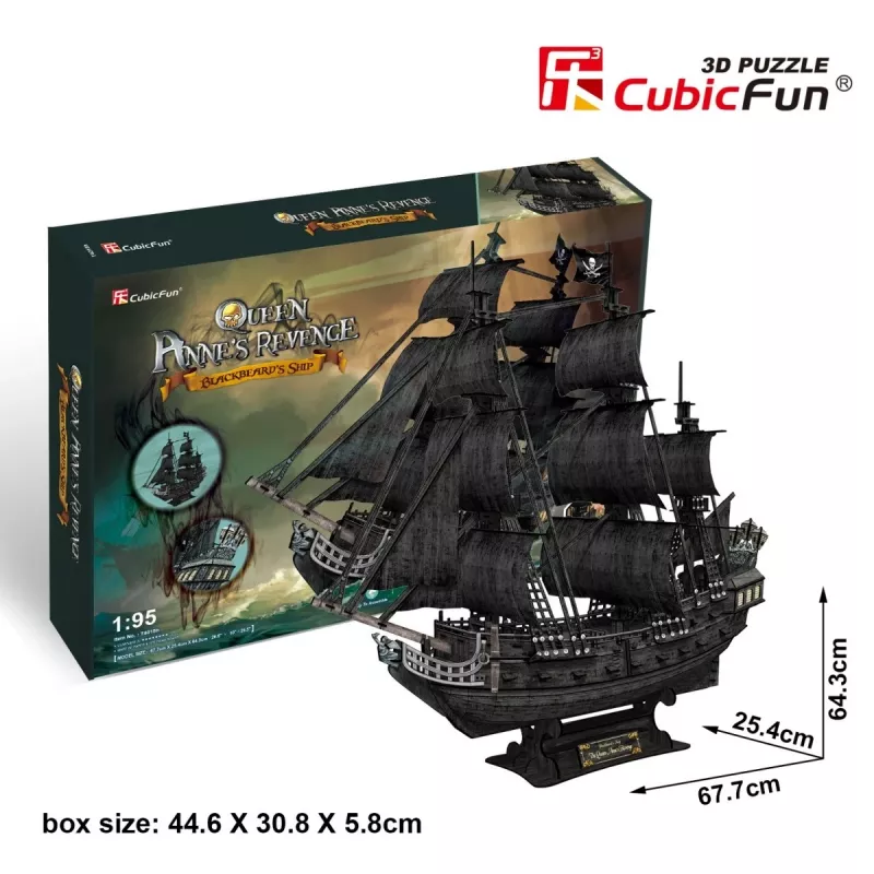 PUZZLE 3D Didelis piratų laivų rinkinys „Queen Revenge“