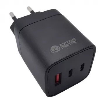 Kroviklis EXTRA DIGITAL GaN 2x USB Type-C, USB Type-A: 65 W, PPS