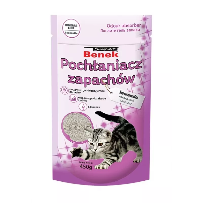 Kvapo absorberis CERTECH Super Benek Lavender 450 g — kačių kraiko priedas, 450 g