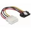 SATA HDD laidas DeLOCK 60120 4 kontaktų kištukas su metaliniu spaustuku, tiesus, 0,12 m