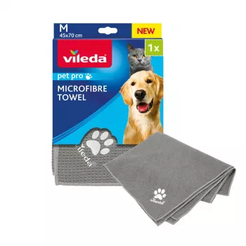 Rankšluostis VILEDA Pet Wipes 172650 450x700 mm, poliesteris, skalbiamas mašinoje, pilkas