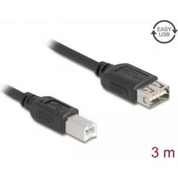 USB laidas DELOCK 81532 — USB 2.0, USB A į USB B, 3 m, juodas