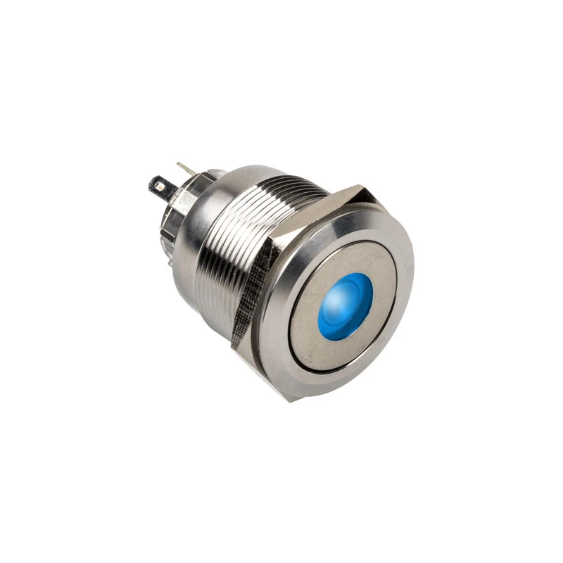 DimasTech vandalams atsparus jungiklis / mygtukas 25 mm Sidabrinėline Dot RGB PD212