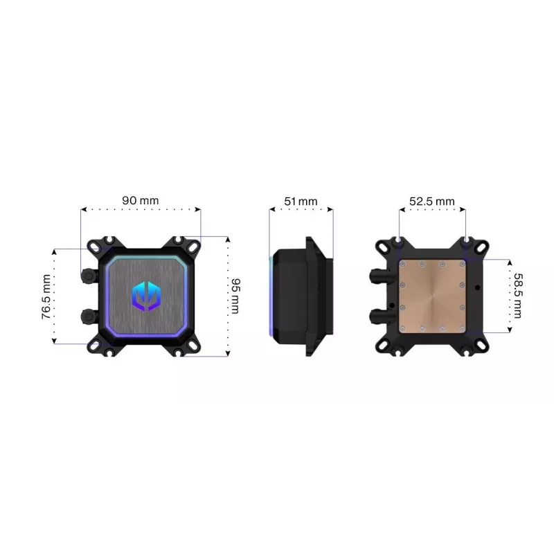 ENDORFY Navis F280 ARGB kompiuterio korpuso „viskas viename“ skysčio aušintuvas 14 cm juodas 1 vnt.