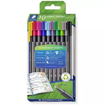 Flomasteriai Staedtler 334 RC10 Įvairių spalvų 10 vnt.