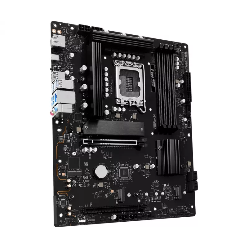 Pagrindinė plokštė ASRock B860 Pro-A — Intel B860 ATX, LGA 1851, DDR5, 4x DIMM, 256GB, 2.5Gb LAN, 1x M.2, 4x SATA III