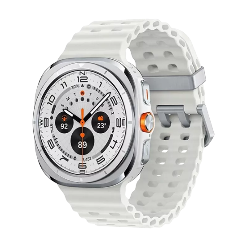 Samsung Galaxy Watch Ultra 3,81 cm (1,5 colio) AMOLED 47 mm skaitmeninis 480 x 480 pikselių jutiklinis ekranas 4G titano, baltos spalvos belaidis internetas GPS (palydovinis)