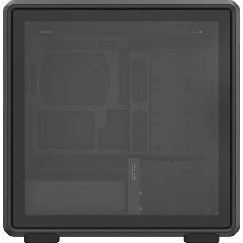 PC Midi Tower Cooler Master MasterFrame 600 Mesh — juoda, palaiko ATX/EATX, 2x200 mm priekiniai ventiliatoriai, priekinio / šoninio ventiliatoriaus palaikymas, 2x3,5 col. + 3x2,5 col. lizdai