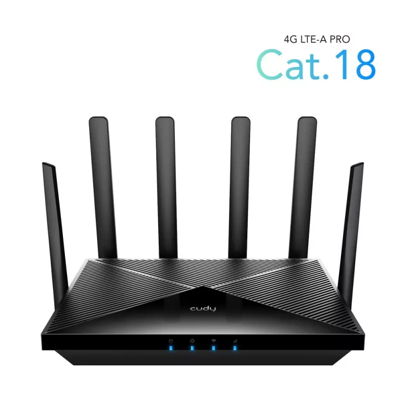 Cudy LT18 belaidis maršrutizatorius Gigabit Ethernet dviejų dažnių juostų (2,4 GHz / 5 GHz) 4G juodas